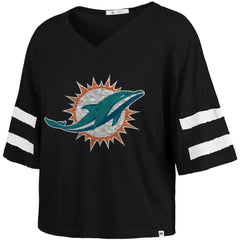 '47 Women's Premier Scout Cropped V-Neck T-Shirt - Miami Dolphins T-shirts