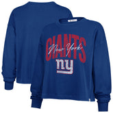 '47 Women's Muse Sydney Long Sleeve Cropped T-Shirt - New York Giants T-shirts