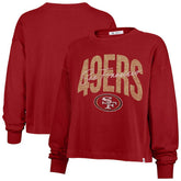 '47 Women's Muse Sydney Long Sleeve Cropped T-Shirt - San Francisco 49ers T-shirts