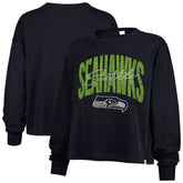 '47 Women's Muse Sydney Long Sleeve Cropped T-Shirt - Seattle Seahawks T-shirts