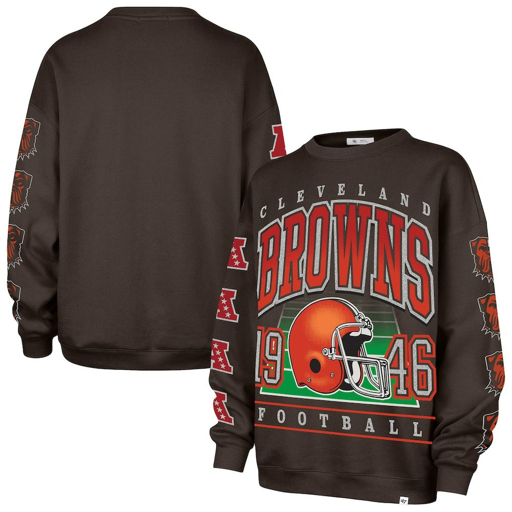'47 Women's Go Big Oversized Pullover Sweatshirt - Cleveland Browns Pullover
