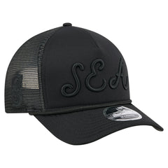 Black Seattle Mariners New Era City Initial 9FORTY A-Frame M-Crown Adjustable Trucker Hat