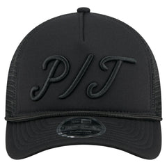 Black Pittsburgh Pirates New Era City Initial 9FORTY A-Frame M-Crown Adjustable Trucker Hat