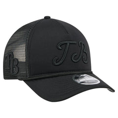 Black Tampa Bay Rays New Era City Initial 9FORTY A-Frame M-Crown Adjustable Trucker Hat