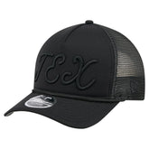 Black Texas Rangers New Era City Initial 9FORTY A-Frame M-Crown Adjustable Trucker Hat