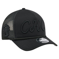 Black Chicago Cubs New Era City Initial 9FORTY A-Frame M-Crown Adjustable Trucker Hat