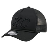 Black Kansas City Royals New Era City Initial 9FORTY A-Frame M-Crown Adjustable Trucker Hat