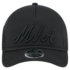 Black Miami Marlins New Era City Initial 9FORTY A-Frame M-Crown Adjustable Trucker Hat