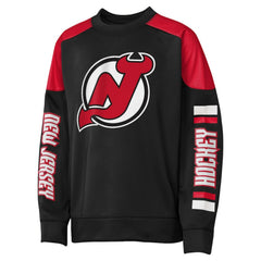 NHL Jack Hughes New Jersey Devils Outerstuff Youth Best Defense Name & Number Crewneck Sweatshirt