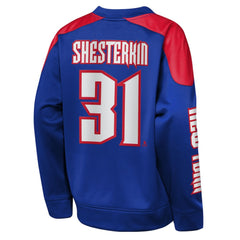 NHL Igor Shesterkin New York Rangers Outerstuff Youth Best Defense Name & Number Crewneck Sweatshirt
