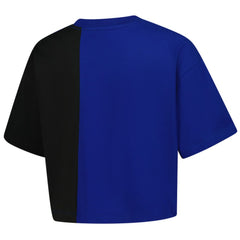 Royal Chicago Cubs New Era Women's Upcycled Colorblocked Boxy Cropped T-Shirt