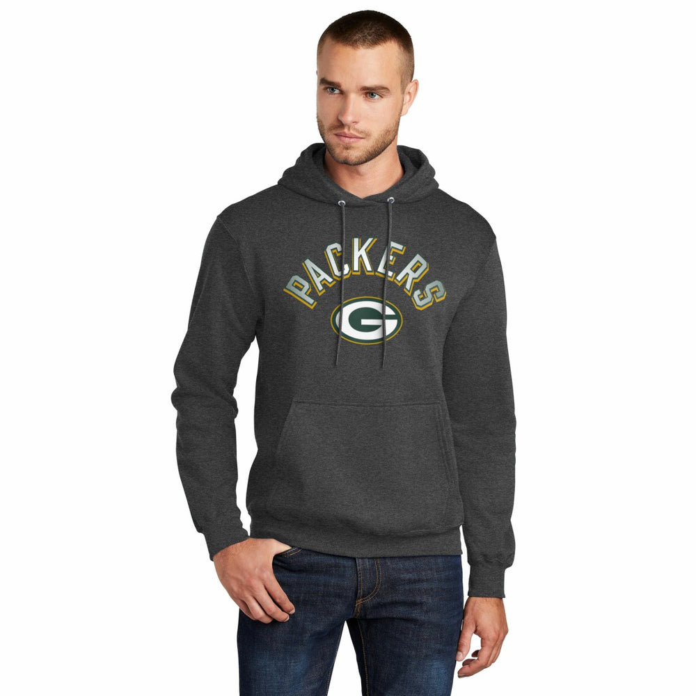 Starter Arch Over Logo Pullover Hoodie - Green Bay Packers Hoodies