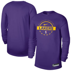 Nike Los Angeles Lakers 2025/26 On-Court Flare Dri-FIT Practice Long Sleeve Tri-Blend T-Shirt