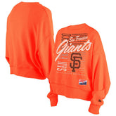 Orange San Francisco Giants New Era Women's Boxy Mineral Wash Dolmen Sleeve Cropped Sweatshirt