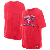 Red Philadelphia Phillies New Era Women's Mineral Wash Oversized T-Shirt