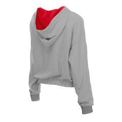 Heather Gray St. Louis Cardinals New Era Women's Reversed Out French Terry Quarter-Zip Banded Crop Hoodie