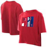 Red Philadelphia Phillies New Era Women's Boxy Foil Logo T-Shirt