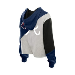 Atlanta Braves New Era Women's Upcycled Color Block Cropped Boxy Hoodie