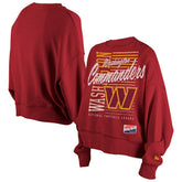 Women's Oversized Throwback Mineral Wash Crew Neck Sweatshirt - Washington Commanders Sweatshirts