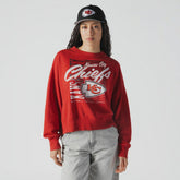 Women's Oversized Throwback Mineral Wash Crew Neck Sweatshirt - Kansas City Chiefs Sweatshirts