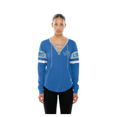 Women's Throwback Lace-Up Long-Sleeve T-Shirt - Detroit Lions T-shirts