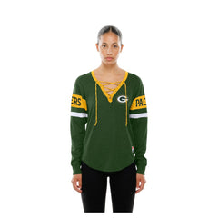 Women's Throwback Lace-Up Long-Sleeve T-Shirt - Green Bay Packers T-shirts