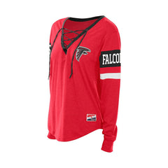 Women's Throwback Lace-Up Long-Sleeve T-Shirt - Atlanta Falcons T-shirts