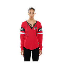 Women's Throwback Lace-Up Long-Sleeve T-Shirt - Atlanta Falcons T-shirts