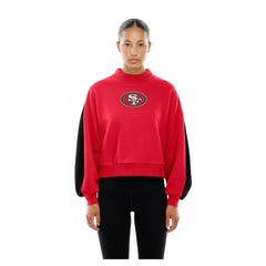 Women's Sport Night Mock Neck Balloon Sleeve Pullover Sweatshirt - San Francisco 49ers Pullover