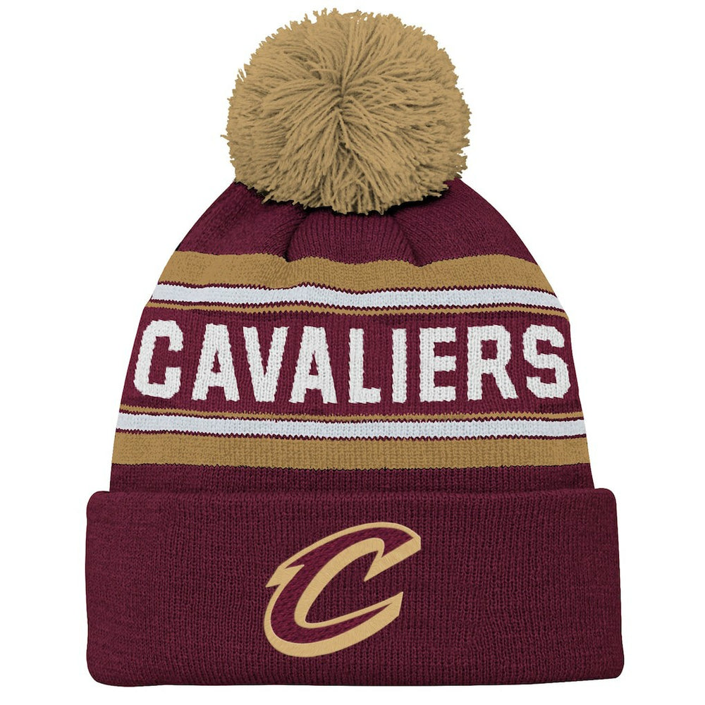 Cleveland Cavaliers Outerstuff Youth Backboard Jacquard Cuffed Knit Hat with Pom sale