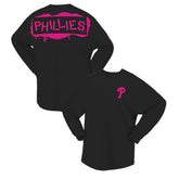Black Philadelphia Phillies Fanatics Women's Neon Jersey Long Sleeve T-Shirt