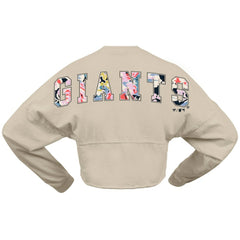 Cream San Francisco Giants Fanatics Women's Floral Preppy Cropped Long Sleeve T-Shirt