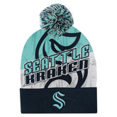 NHL Seattle Kraken Outerstuff Youth New Edge Cuffed Knit Hat with Pom