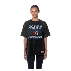 New Era Philadelphia 76ers Women's Throwback Mineral Wash Oversized T-Shirt