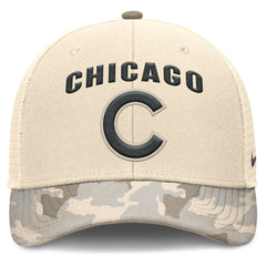 Natural Chicago Cubs Nike Camo Natural Pack Rise Adjustable Trucker Hat