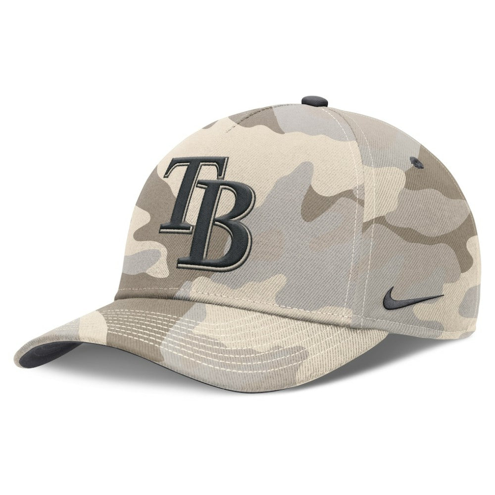 Natural Tampa Bay Rays Nike Camo Pack Rise Adjustable Hat