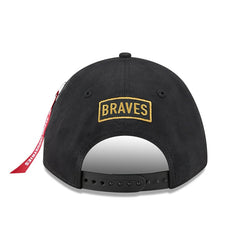 Black Atlanta Braves New Era x Alpha Industries A-Frame 9FORTY Adjustable Hat