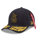 Black St. Louis Cardinals New Era x Alpha Industries A-Frame 9FORTY Adjustable Hat