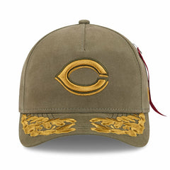 Olive Cincinnati Reds New Era x Alpha Industries A-Frame 9FORTY Adjustable Hat