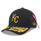 Black Kansas City Royals New Era x Alpha Industries A-Frame 9FORTY Adjustable Hat