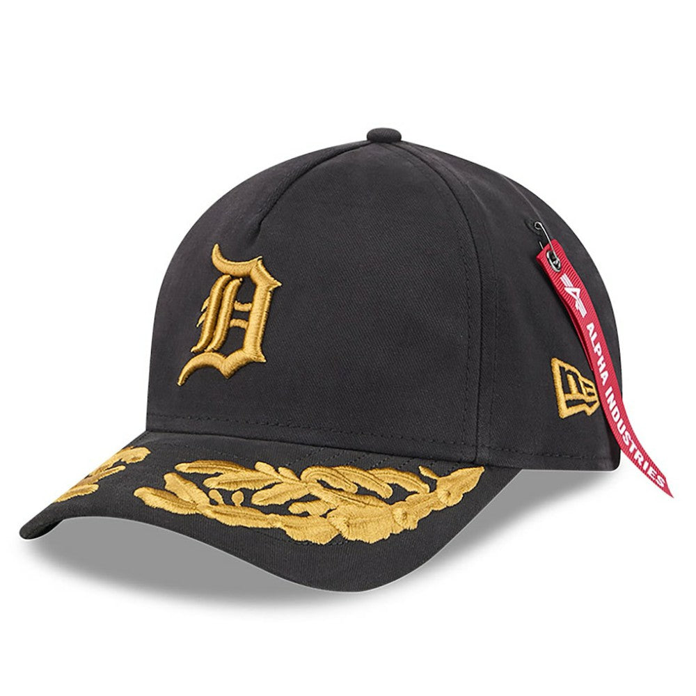 Black Detroit Tigers New Era x Alpha Industries A-Frame 9FORTY Adjustable Hat