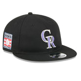 Black Colorado Rockies New Era Baseball Hall of Fame Retro Crown 9FIFTY Adjustable Hat