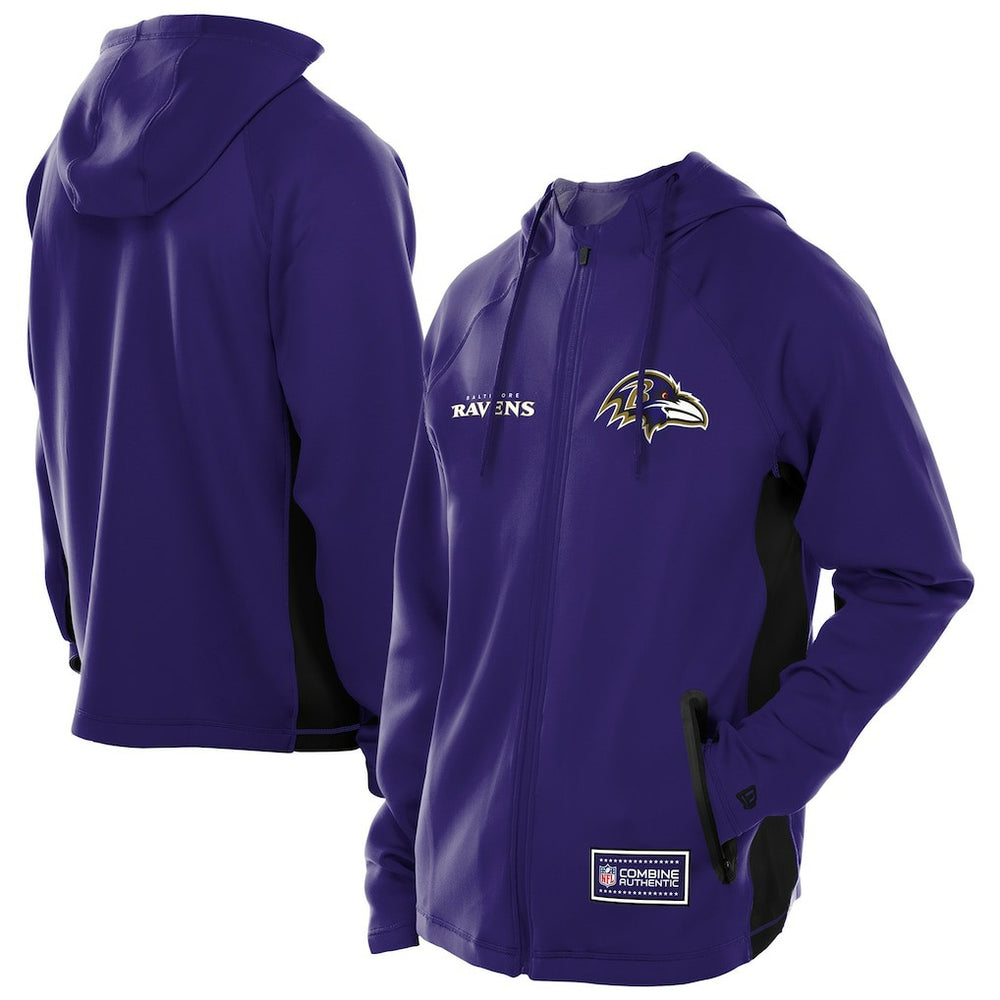 Combine Authentic Raglan Scuba Full-Zip Hoodie - Baltimore Ravens Hoodies