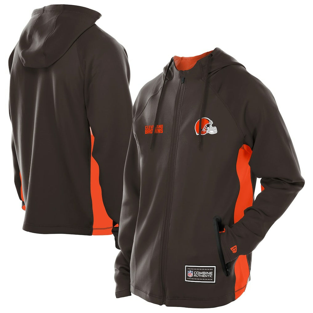 Combine Authentic Raglan Scuba Full-Zip Hoodie - Cleveland Browns Hoodies
