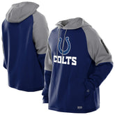 Combine Authentic Color Block Raglan Pullover Hoodie - Indianapolis Colts Hoodies
