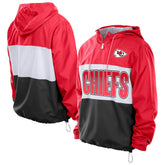 Ripstop Quarter-Zip Hooded Windbreaker - Kansas City Chiefs Tops