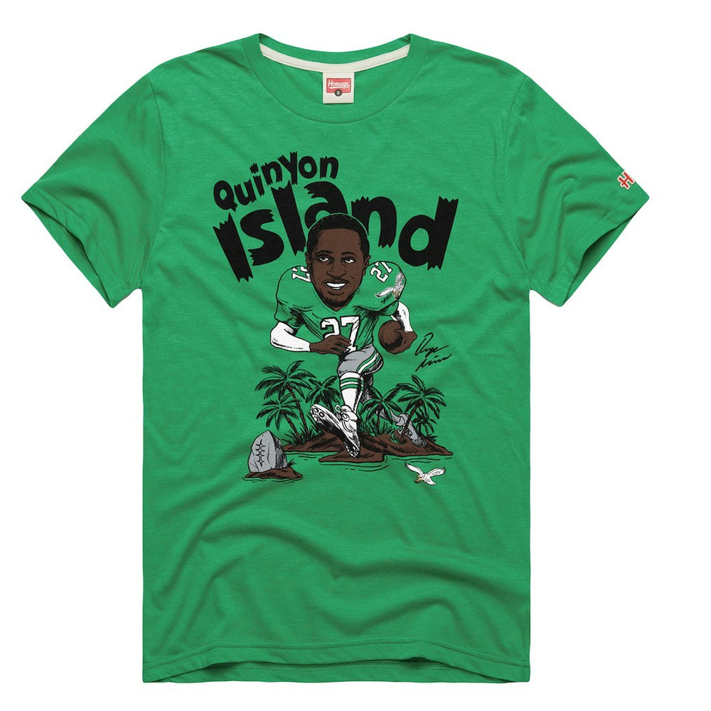 Quinyon Mitchell Homage Unisex Caricature Player Tri-Blend T-Shirt - Philadelphia Eagles T-shirts