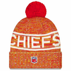2025 Sideline Cold Weather Cuffed Knit Hat with Pom - Kansas City Chiefs Hats