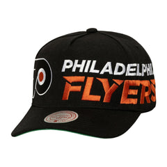 NHL Philadelphia Flyers Mitchell & Ness Busted Logo Wordmark Wrap-Around Pro Pinch Adjustable Hat