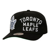 NHL Toronto Maple Leafs Mitchell & Ness Busted Logo Wordmark Wrap-Around Pro Pinch Adjustable Hat